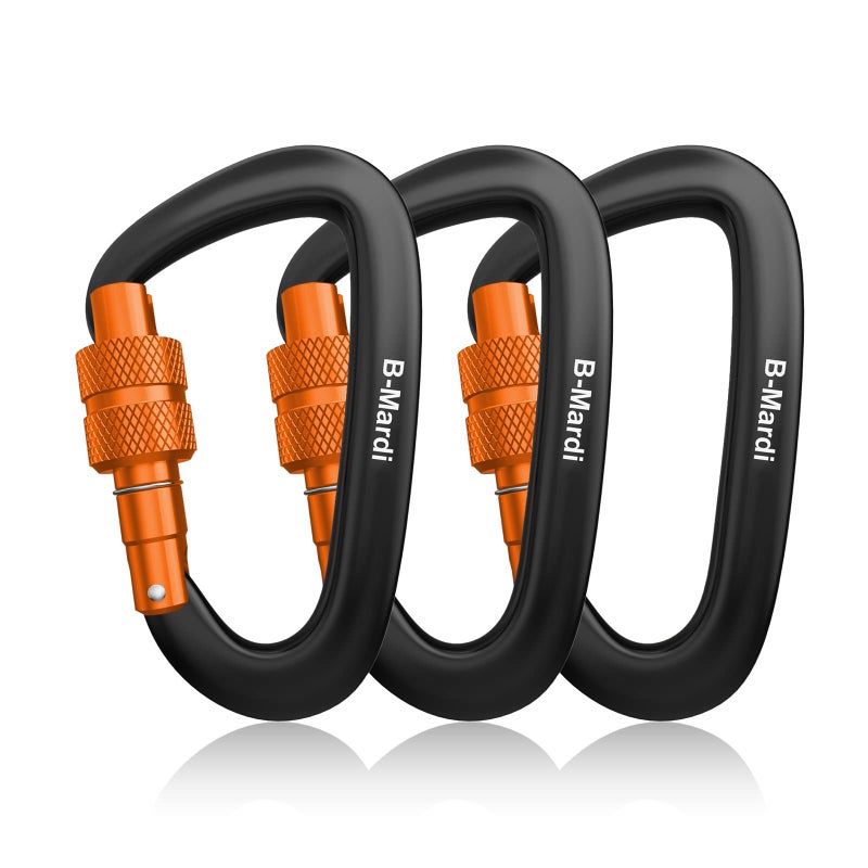 B-Mardi Carabiner Clips Heavy Duty 12kN (2697 lbs)-Lightweight Locking Carabiners for Camping, Hiking, Hammock, Dog Leash Harness, Outdoor and Gym etc, Keychains& Utility ï»¿ - Image 1